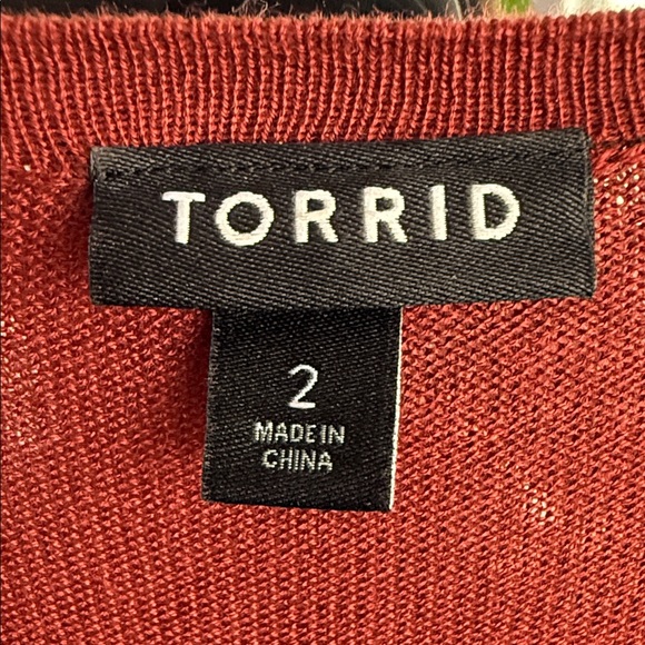 Torrid Rust Open Front Cardigan - Picture 5 of 5